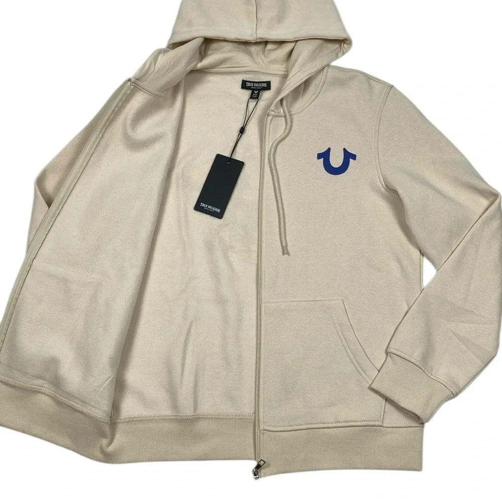 True Religion Zip Hoodie Overlap Buddha Sweatshirt NWT
